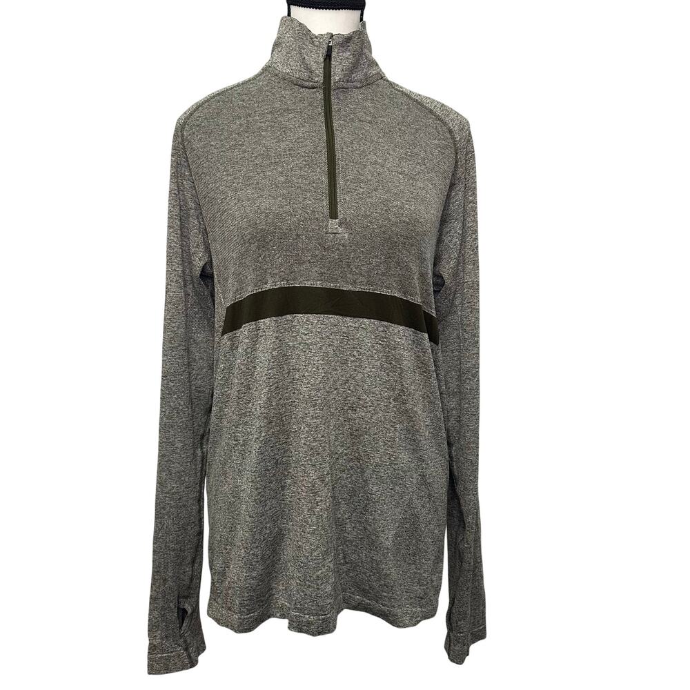 Nike Dri-FIT Heather Gray Quarter-Zip Pullover Top - Size Medium